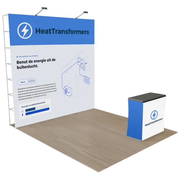 3 m x 3 m Rechte Pop-up Display - Imprint Now - NL