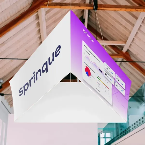 Gepersonaliseerde Trade Show Hangende Borden - Driehoek - Imprint Now - NL