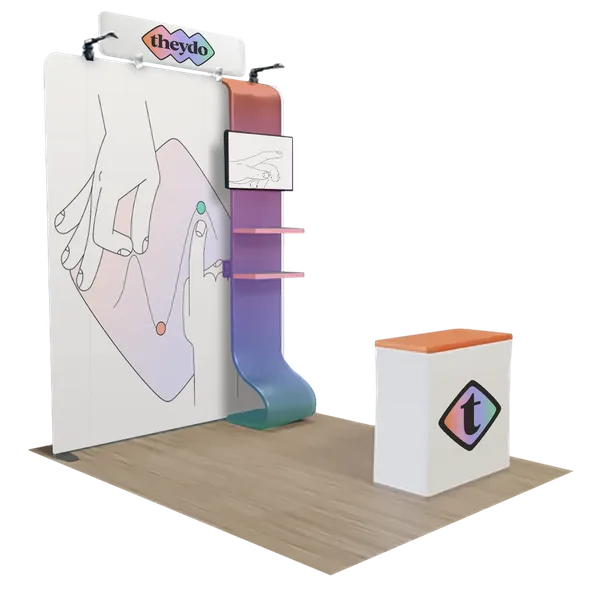 Gepersonaliseerde Media display met TV-Standaard Spandoek 2,4 m x 2,4 m - Imprint Now - NL