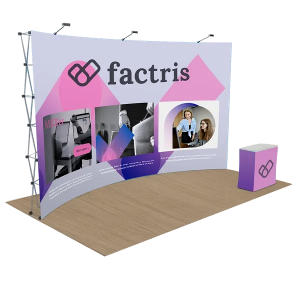 6 x 3 m Gebogen Pop-up Display - Imprint Now - NL