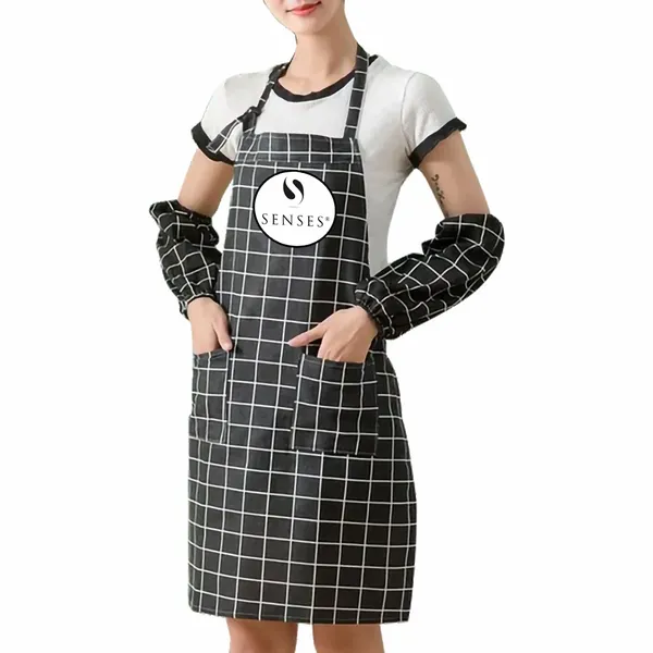 Katoenen Linnen Geruite Schortenset - Imprint Now - NL