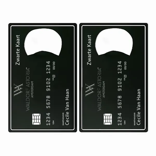 Zwarte kaartvormige flesopener - Imprint Now - NL