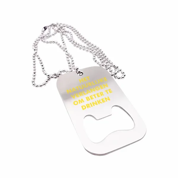 Dog Tag flesopener - Imprint Now - NL