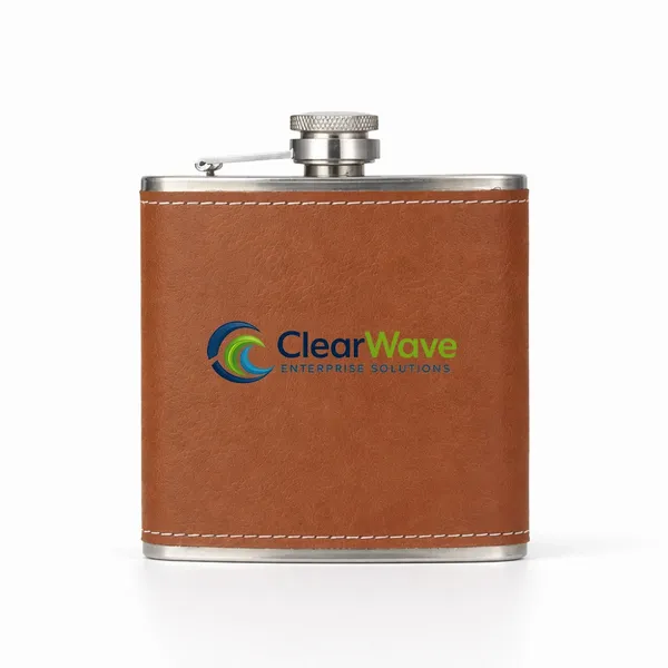Leather Wrapped Hip Flasks - Custom Tees Today
