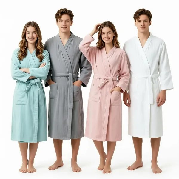 4 Layer Gauze Cotton Bathrobes - Custom Pro Prints
