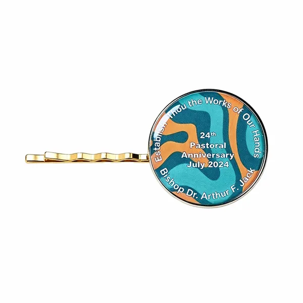 Epoxy Dome Metal Hair Clips