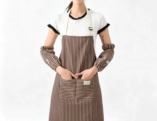 Striped Cotton and Linen Apron - Tote Bags Now