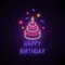 Happy Birthday with Cake Neon Sign - Custom Pro Prints