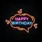 Happy Birthday in Bubble Thought Neon Sign - Custom Pro Prints
