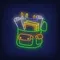 Backpack With Stationery Neon Sign - Custom Tees Today