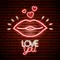 Lips with Love You Neon Sign - Custom Pro Prints
