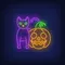 Scary Pumpkin Cat Neon Sign - Custom Shoe Charm