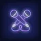 Crossed Microphone Neon Sign - Custom Tees Today