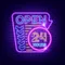 Retro Open 24 Hours Neon Sign - Stealth Promo Co