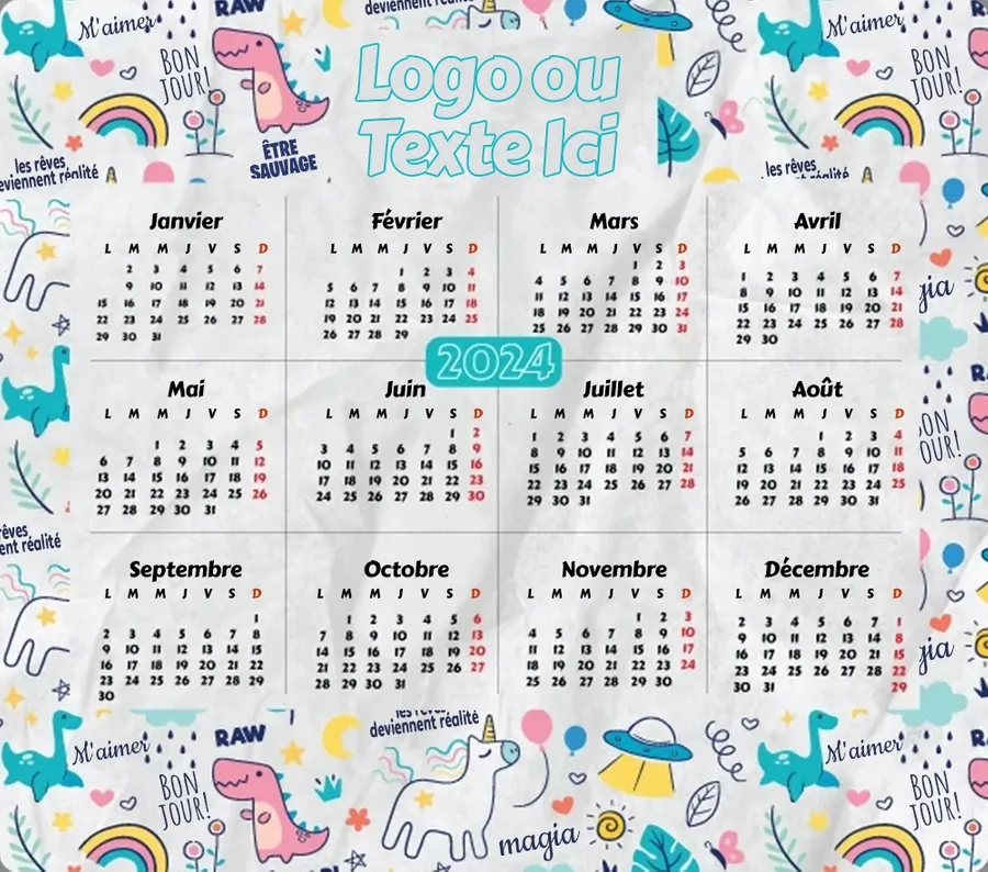 Tapis de souris calendrier dessins - Imprint Now - FR
