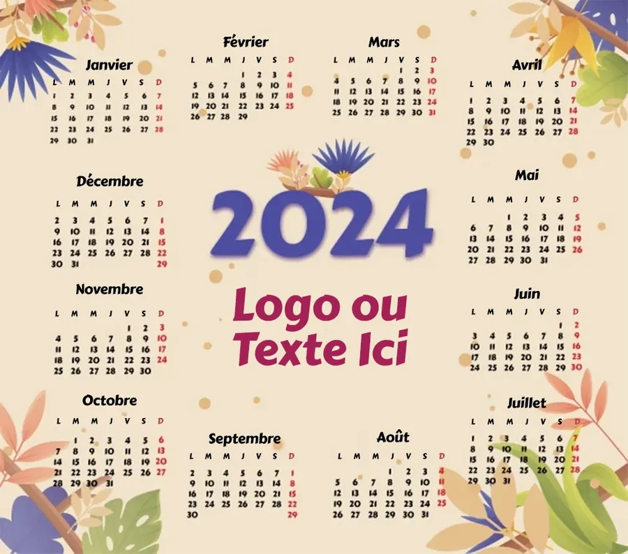 Tapis de souris calendrier floral - Imprint Now - FR