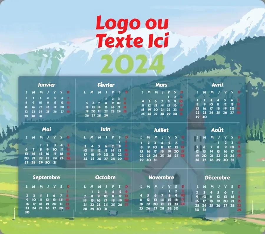 Tapis de souris calendrier montagne - Imprint Now - FR