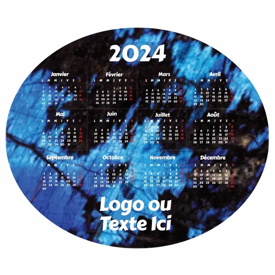 Tapis de souris calendrier arrondi labradorite - Imprint Now - FR