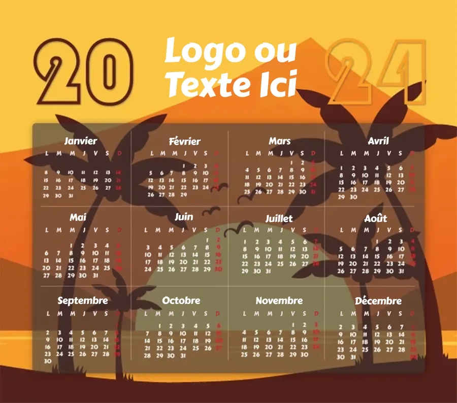 Tapis de souris calendrier couché de soleil - Imprint Now - FR