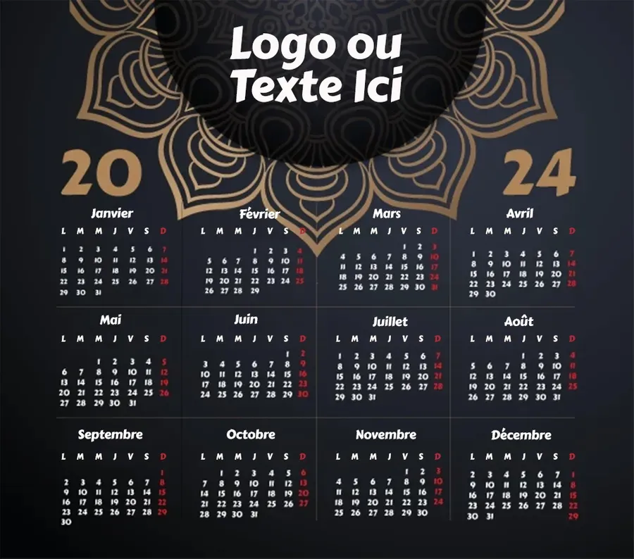 Tapis de souris calendrier oriental - Imprint Now - FR