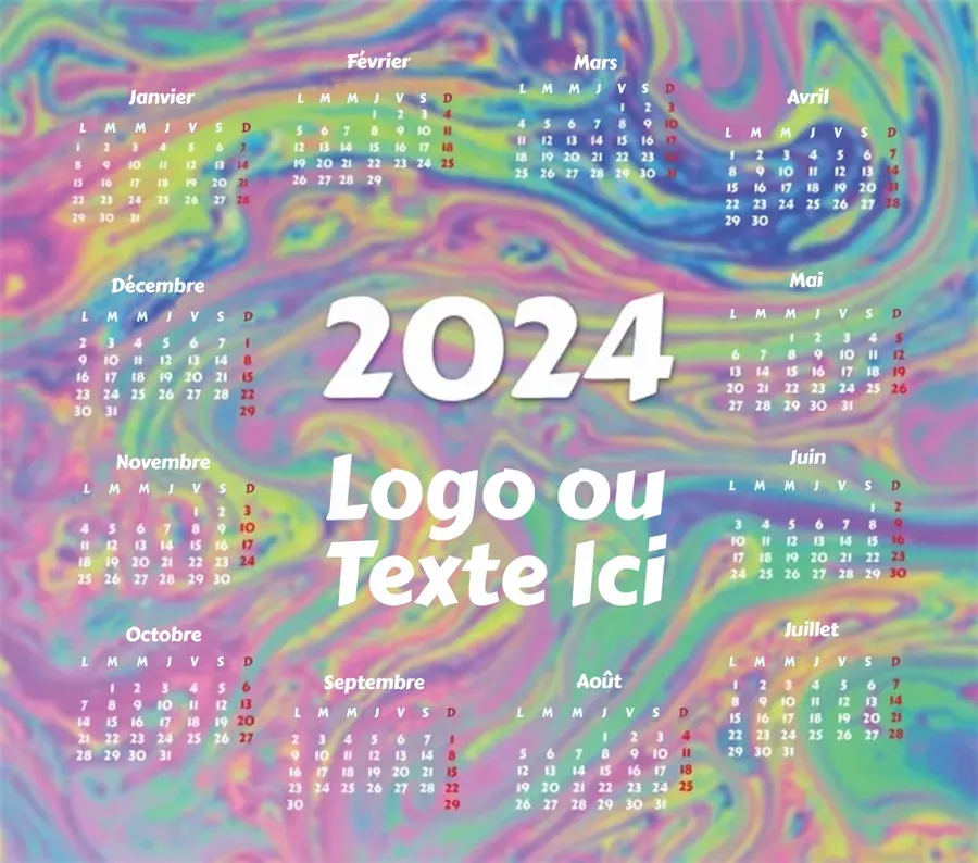 Tapis de souris calendrier holographique - Imprint Now - FR