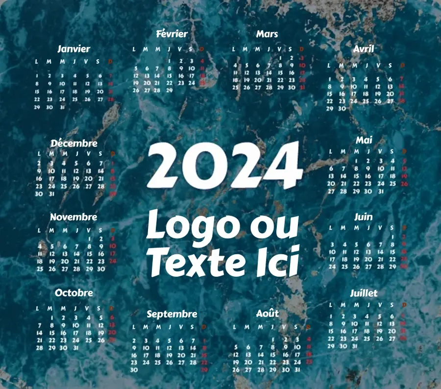 Tapis de souris calendrier en granit - Imprint Now - FR