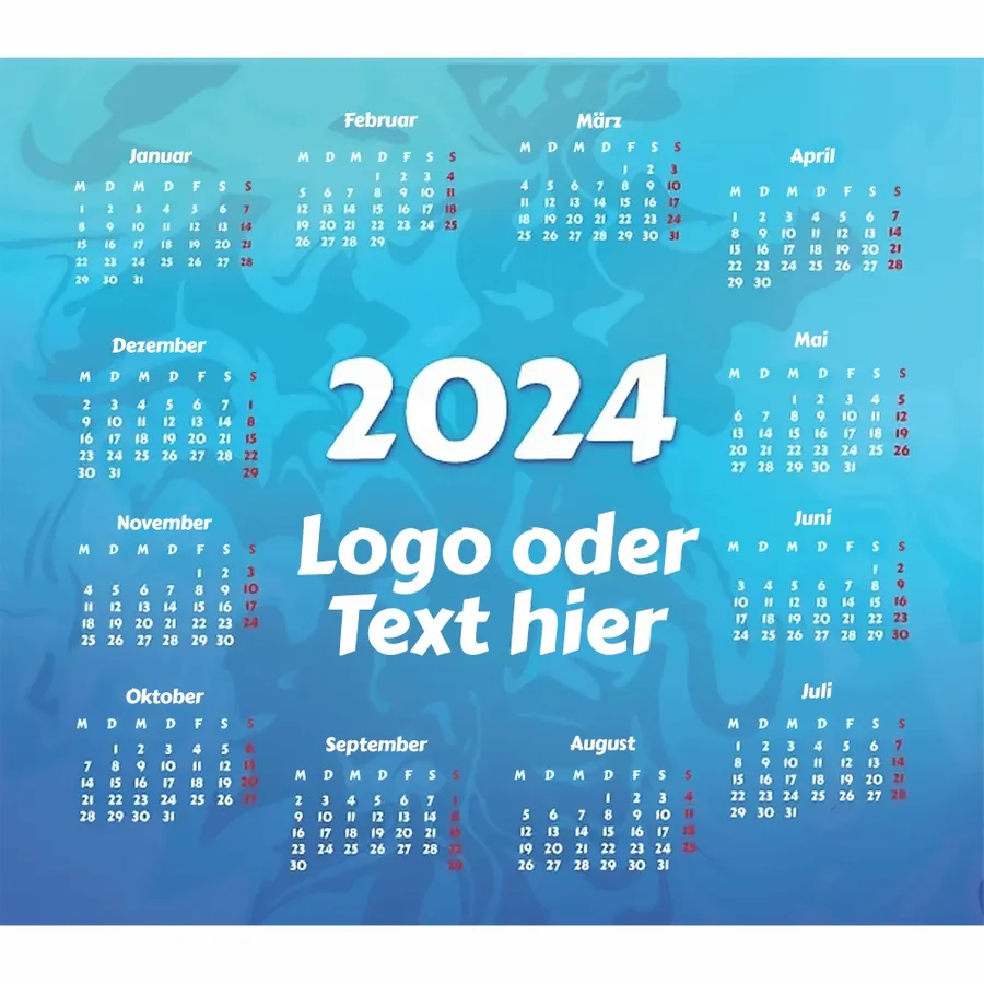Hellblaues Kalender-Mauspad - Imprint Now - DE