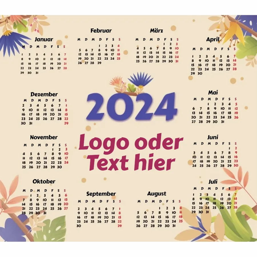 Florales Mauspad mit Kalender - Imprint Now - DE