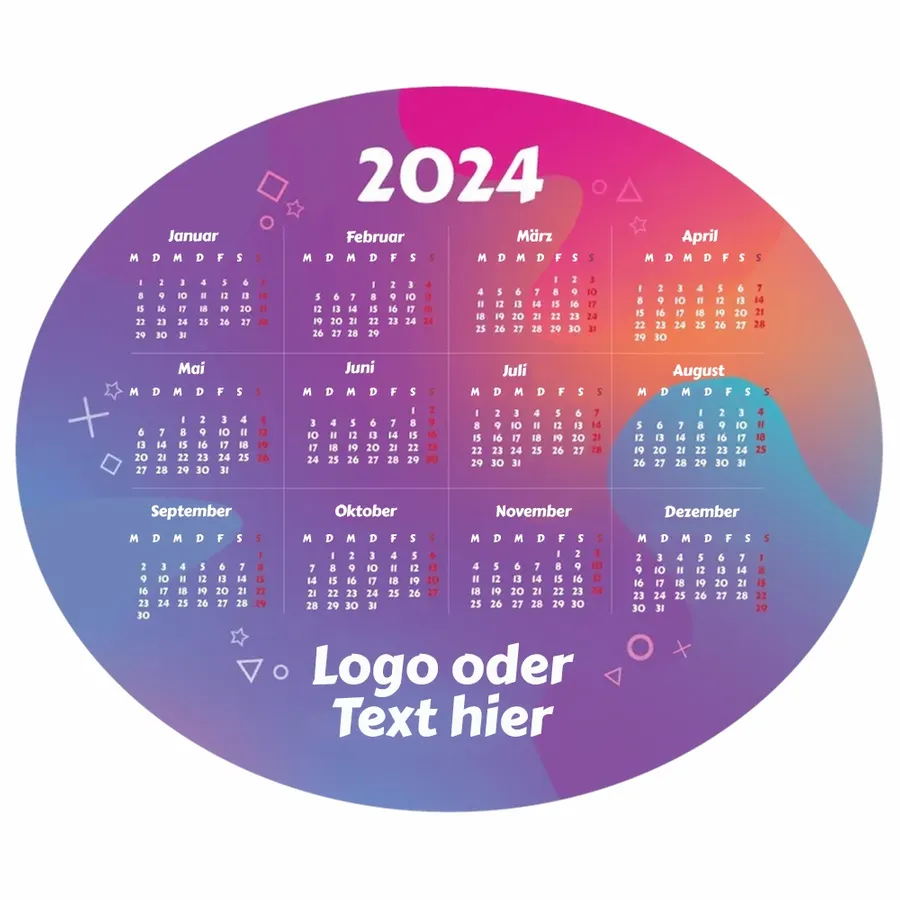 Bunte Gradient Kalender Mauspad - Imprint Now - DE