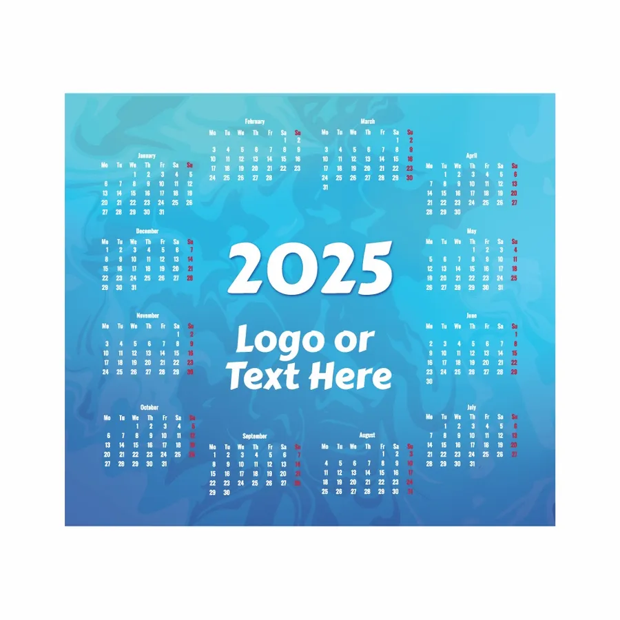 Light Blue Calendar Mouse Pad - Custom Tees Today