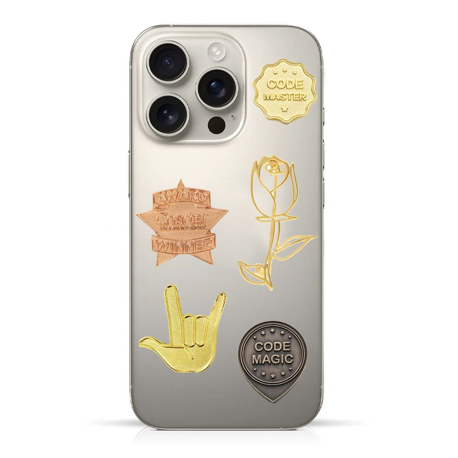 Phone Metal Badge Stickers - Stealth Pins