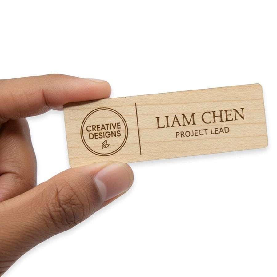 Wooden Name Badges - Custom Pro Prints
