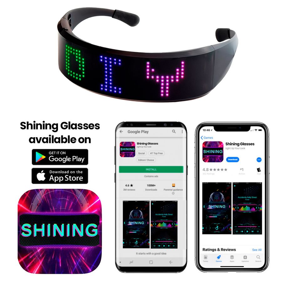 LED Light Up Glasses with Bluetooth - Stealth Promo Co