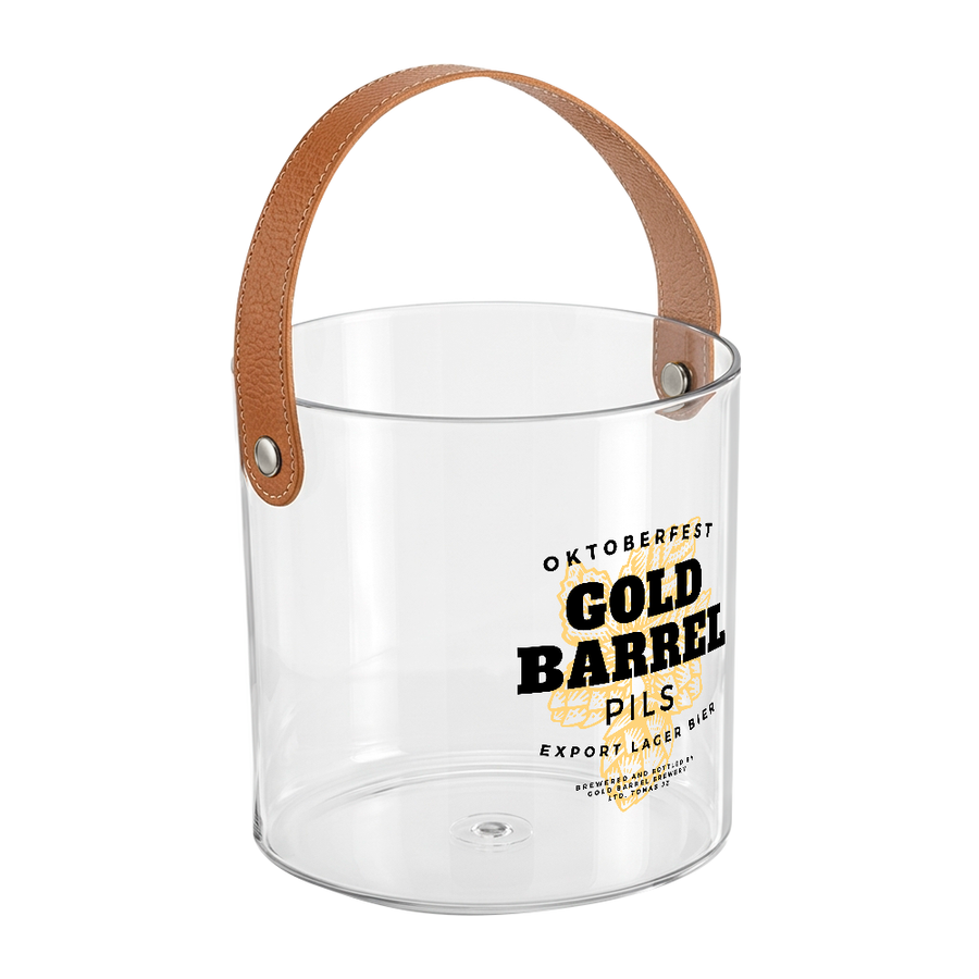 Leather-Strap Clear Drink Buckets - Custom Tees Today