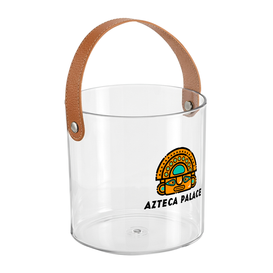 Leather-Strap Clear Drink Buckets - Custom Tees Today