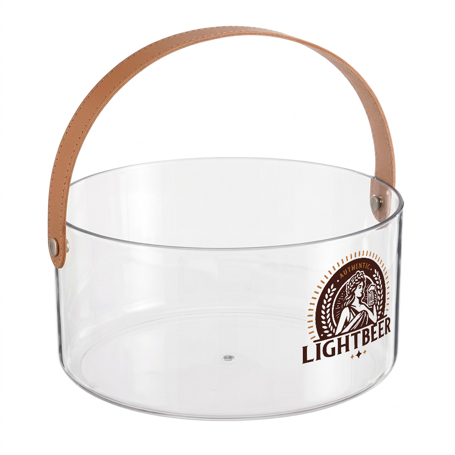 Leather-Strap Clear Drink Buckets - Custom Tees Today