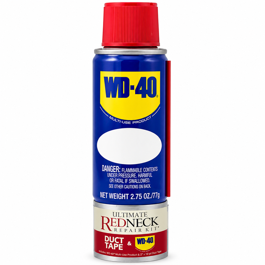 Ultimate Redneck Repair Kits, WD-40 2.75 oz Handy Cans and 6 yards of Duct Tapes - Stealth Patches