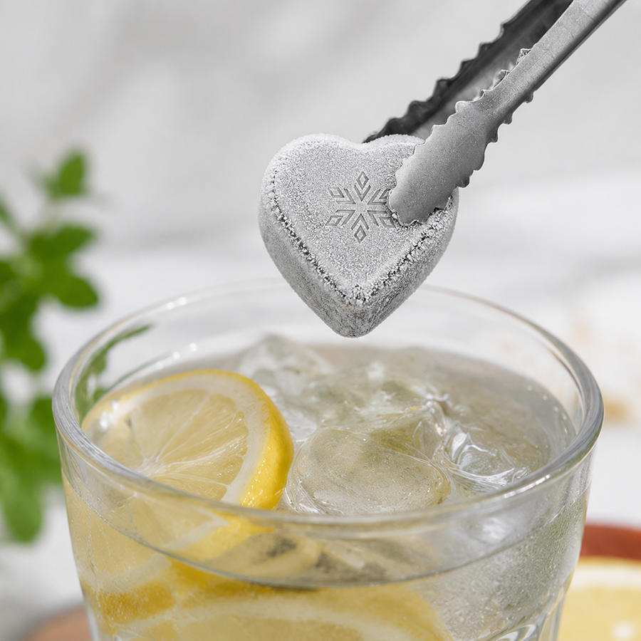Heart-Shaped Stainless Steel Ice Cubes - Hand Fans Now