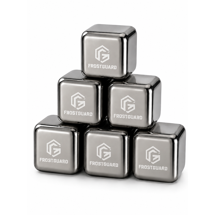 Silver Stainless Steel Ice Cubes - Hand Fans Now