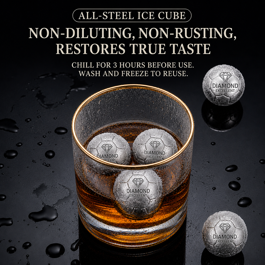 Soccer Ball Stainless Steel Ice Cubes - Hand Fans Now