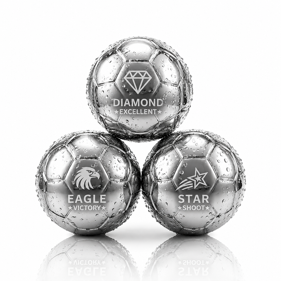 Soccer Ball Stainless Steel Ice Cubes - Hand Fans Now