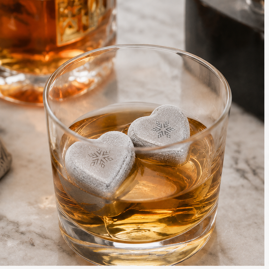 Heart-Shaped Stainless Steel Ice Cubes - Hand Fans Now
