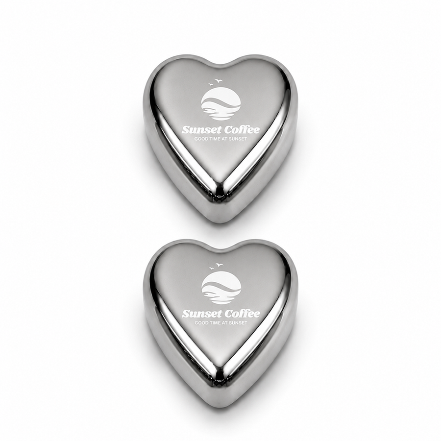 Heart-Shaped Stainless Steel Ice Cubes - Hand Fans Now