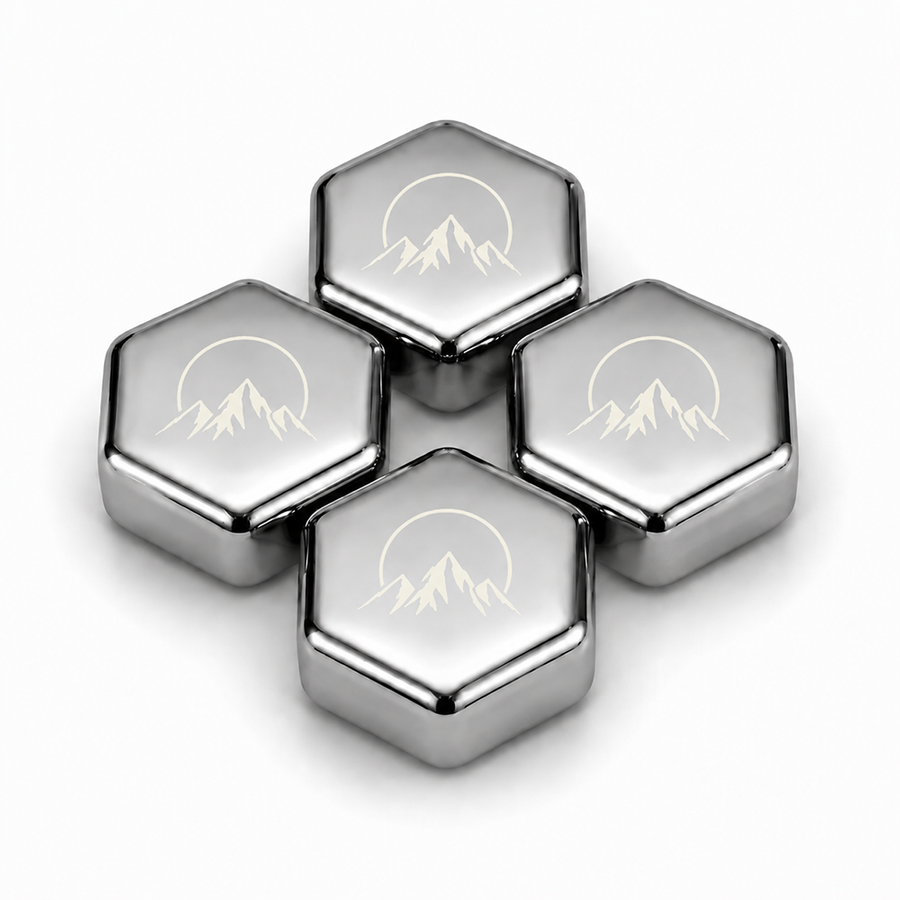 Hexagon Stainless Steel Ice Cubes - Hand Fans Now