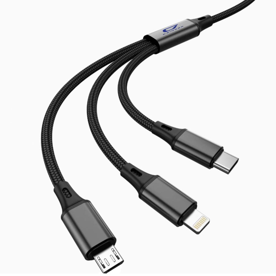 Nylon Braided 3-in-1 Charging Cables - Custom Tees Today