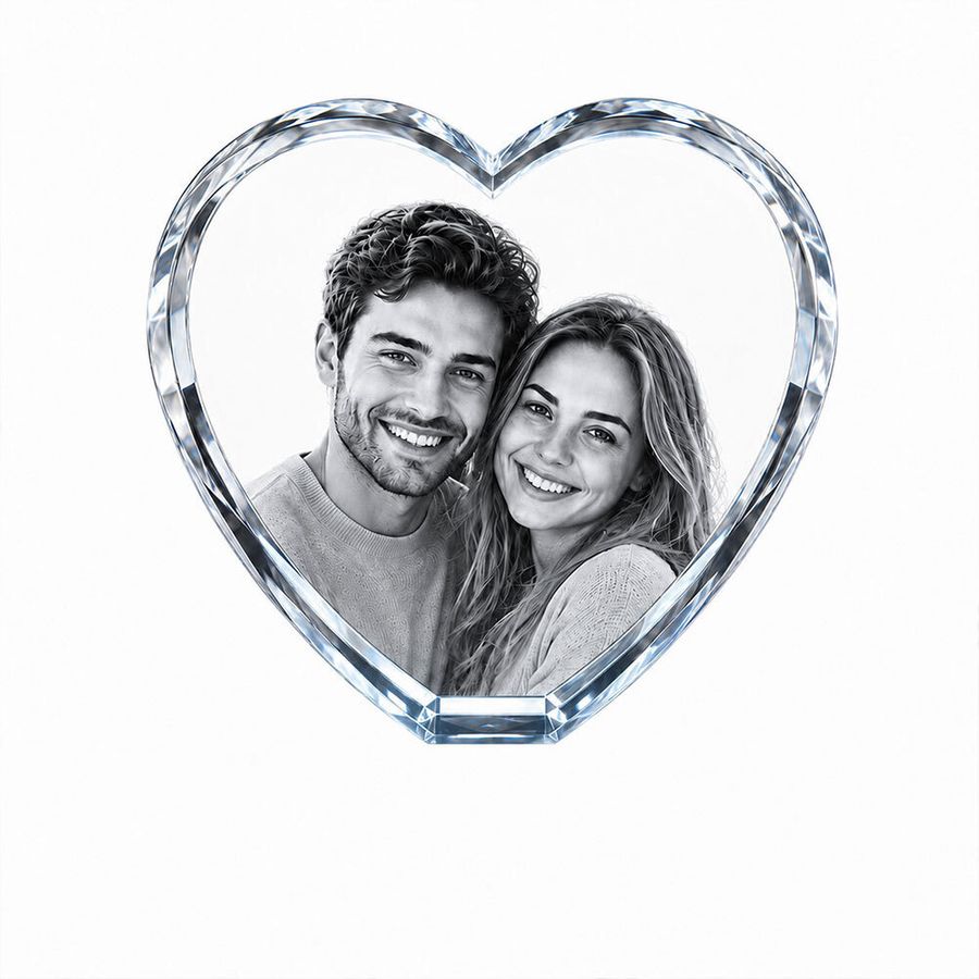Crystal Engraved Photo Frames - Custom Shoe Charm