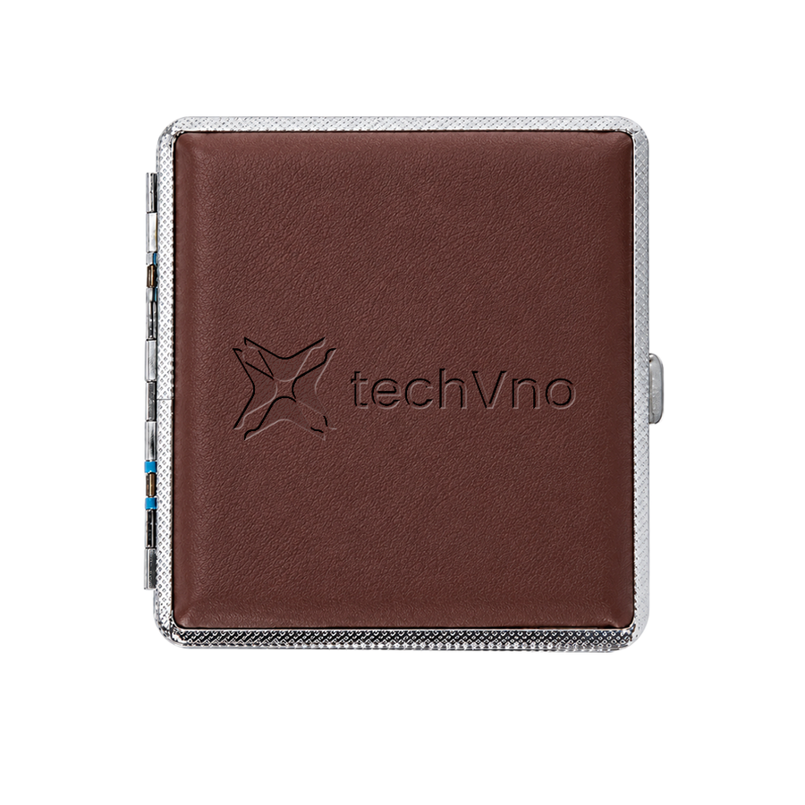 Leather Grain Metal Cigarette Cases - Custom Shoe Charm