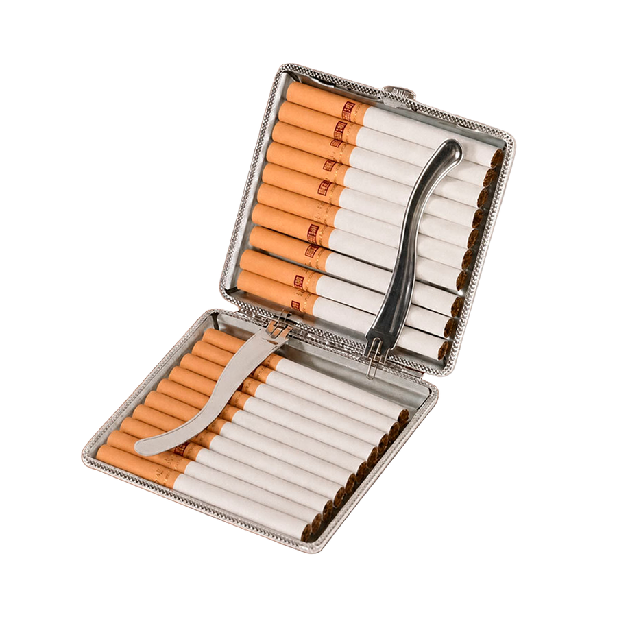 Leather Grain Metal Cigarette Cases - Custom Shoe Charm