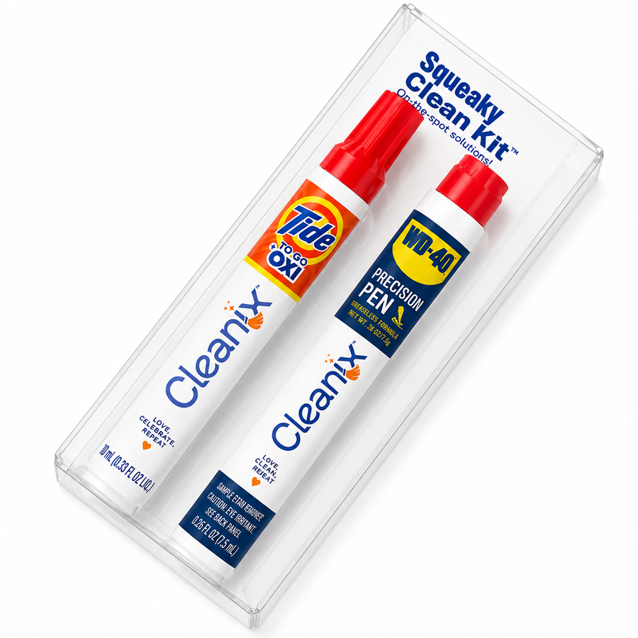 Squeaky Clean Kit - WD-40® Precision Pen and Tide® to Go + Oxi Travel Kits - Custom Pro Prints
