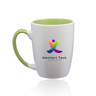 12 Oz. Ceramic Dual Colored Coffee Mugs Green